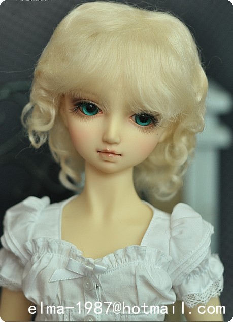 wig for 1/3 doll-pale blonde curls